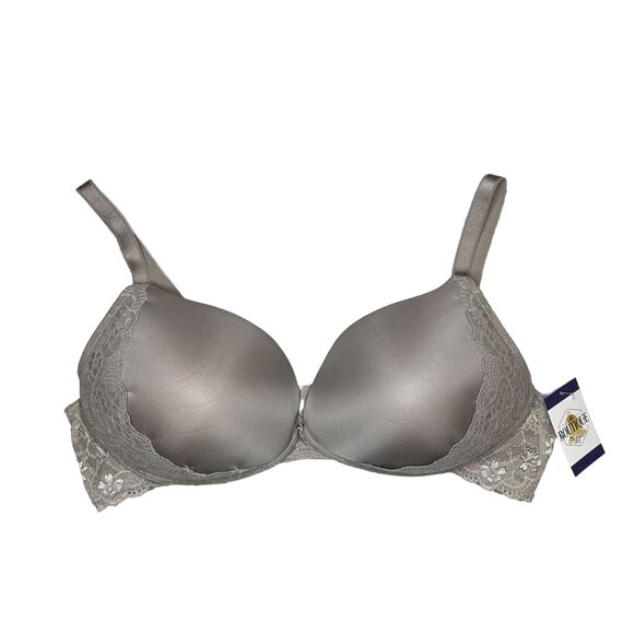 Torrid Curves 48D Gray Bra Lace Accent Lightly Lined Bow Plus Size Intimates - Picture 1 of 13